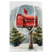 Watercolor Kerst Brievenbus Medium Cadeauzakje (Voorkant)