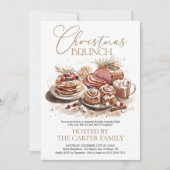 Watercolor Kerst Brunch Feest Holiday Rustic Kaart (Voorkant)