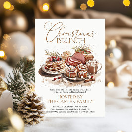 Watercolor Kerst Brunch Feest Holiday Rustic Kaart