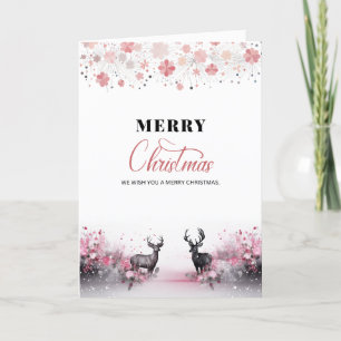 Watercolor Kerst Delight in Noir Roze Feestdagen Kaart