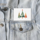 Watercolor Kerst Dennenbomen Button (Insitu)