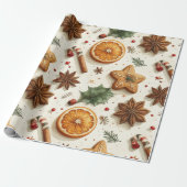 Watercolor Kerst Dennenbomen Naadloos  Cadeaupapier (Uitgerold)