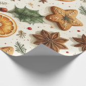 Watercolor Kerst Dennenbomen Naadloos  Cadeaupapier (Hoek)