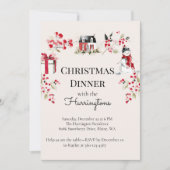 Watercolor Kerst Dinner Uitnodiging (Voorkant)