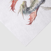 Watercolor Kerst Draak Tissuepapier (Detail)