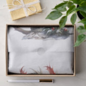 Watercolor Kerst Draak Tissuepapier (Geschenk)