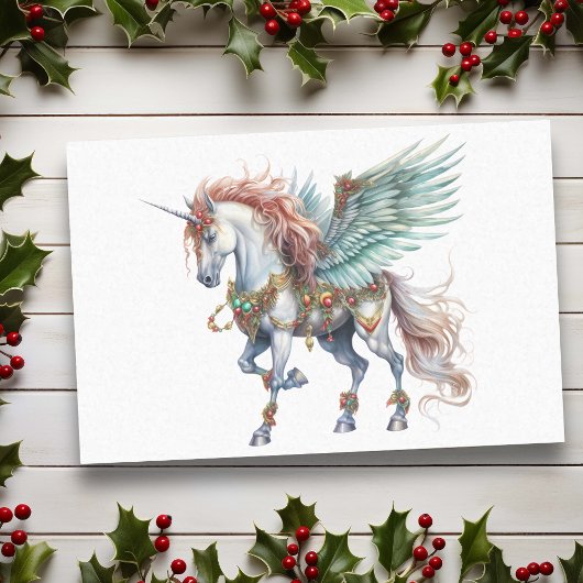 Watercolor Kerst Eenhoorn Pegasus Tissuepapier