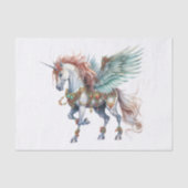 Watercolor Kerst Eenhoorn Pegasus Tissuepapier (Voorkant)