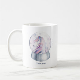 Watercolor Kerst Eenhoorn Sneeuwbol Koffiemok