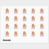 Watercolor Kerst Ginger Bread Huis Ronde Sticker (Vel)