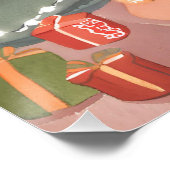 Watercolor Kerst Haard Perfect Poster (Hoek)
