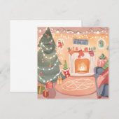 Watercolor Kerst Haardkaart (Voorkant / Achterkant)