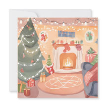 Watercolor Kerst Haardkaart