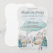 Watercolor Kerst Holiday Feest Uitnodiging (Voorkant / Achterkant)