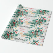 Watercolor Kerst Huwelijk Inpakpapier (Uitgerold)