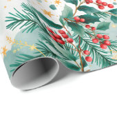 Watercolor Kerst Huwelijk Inpakpapier (Rol Hoek)