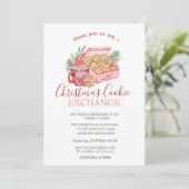 Watercolor Kerst Koekje Sterren Rode Kerstmis Kaart (Staand voorkant)