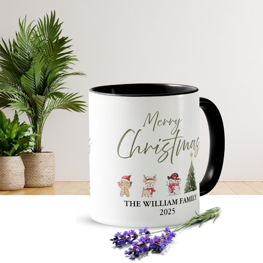 Watercolor Kerst Koffiemok Mok