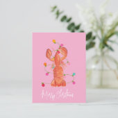 Watercolor Kerst Kreeft Schaaldier Briefkaart (Staand voorkant)