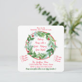 Watercolor Kerst MAHJONG Feest Kaart (Staand voorkant)