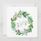Watercolor Kerst MAHJONG Feest Kaart (Achterkant)