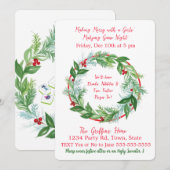 Watercolor Kerst MAHJONG Krans L Kaart (Voorkant / Achterkant)