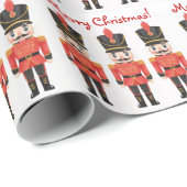 Watercolor Kerst Notenkraker  Cadeaupapier (Rol Hoek)