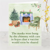 Watercolor Kerst Open Haard Schoorsteen Maskers 20 Kaart (Gele Bloem)