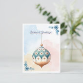 Watercolor kerst ornament seizoen groeten  feestdagenkaart (Staand voorkant)