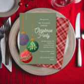 Watercolor Kerst Ornamenten Kerstfeest Party Kaart