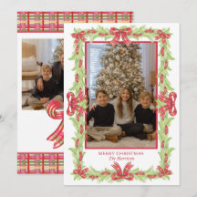 Watercolor Kerst Plaid Strik Guirlande