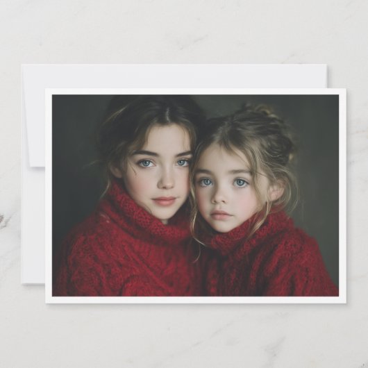 Watercolor Kerst Poinsettia Ontwerp Aankondiging (Achterkant)