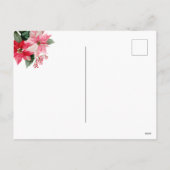 Watercolor Kerst Poinsettia-ontwerp Feestdagenkaart (Achterkant)