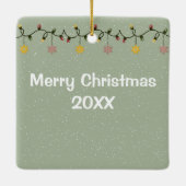 Watercolor Kerst Rendier Keramisch Ornament (Achterkant)