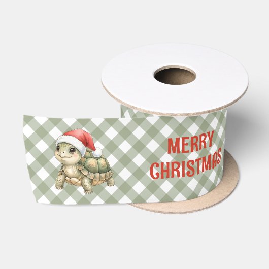 Watercolor Kerst Schildpad Sinterklaas Hoed Satijnen Lint (Spoel)