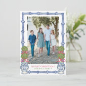 Watercolor Kerst Topiary Bamboe Foto Feestdagenkaart (Staand voorkant)