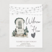 Watercolor Kerst voordeur, Hart aankondiging (Voorkant)