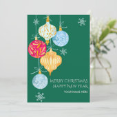 Watercolor kerstbal feestdagenkaart (Staand voorkant)