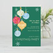 Watercolor kerstballen kaart (Staand voorkant)