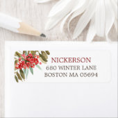 Watercolor Kerstbessen Retouradres Etiket (Insitu)