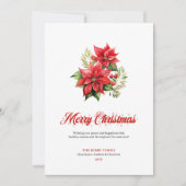 Watercolor Kerstboeket Moderne Kerstkaart (Voorkant)