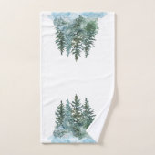 Watercolor Kerstbomen Sneeuw Katoen Wit Bad Handdoek (Handdoek)