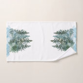 Watercolor Kerstbomen Sneeuw Katoen Wit Bad Handdoek (Handdoek)