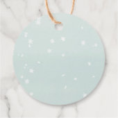 Watercolor Kerstboom baby shower favor labels (Achterkant)