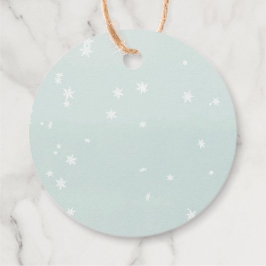 Watercolor kerstboom babyshower favor etiketten (Achterkant)