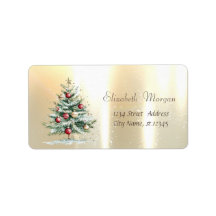 Watercolor Kerstboom Ballen Goud