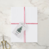 Watercolor kerstboom - dank je cadeaulabel (Met Touw)