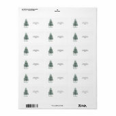 Watercolor kerstboom etiket (Full Sheet)