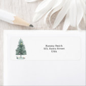 Watercolor kerstboom etiket (Insitu)
