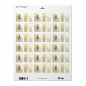 Watercolor Kerstboom Goud Etiket (Full Sheet)